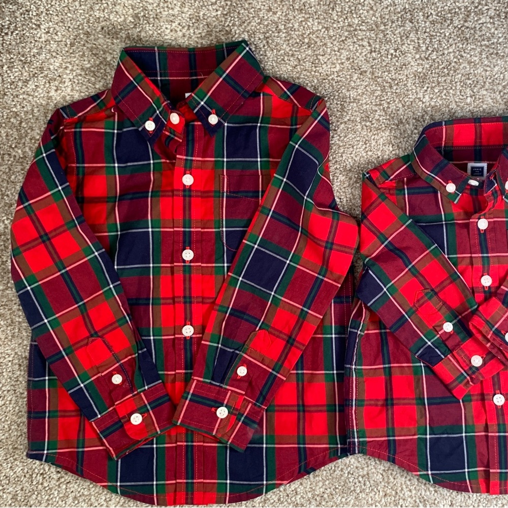 Janie & Jack boy plaid dress shirt 2T (have matching baby size)